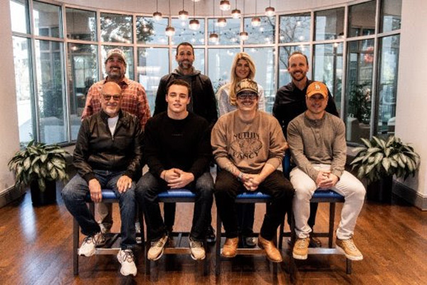 Pictured (L-R, back row): Red Light Management’s Enzo DeVincenzo, Anthony DeVincenzo, Relative Music Group’s Caroline Bouldin, Sony Music Publishing Nashville's Rusty Gaston; (L-R, front row): Relative Music Group’s Dennis Matkosky, Carson Wallace, Relative Music 