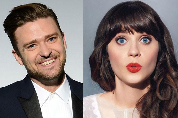 Zooey Deschanel was nervous rapping in front of Timberlake ...