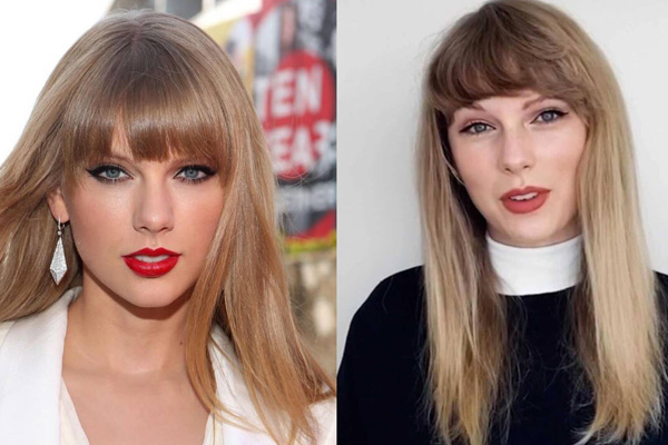 Taylor Swift Wavy Ash Blonde Choppy Bangs, Choppy Layers, Loose Waves  Hairstyle | Steal Her Style