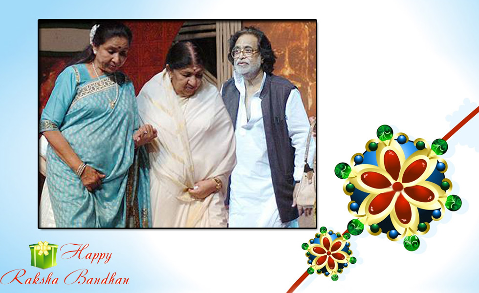 Asha Bhosle and lata Mangeshkar with Hridaynath Mangeshkar