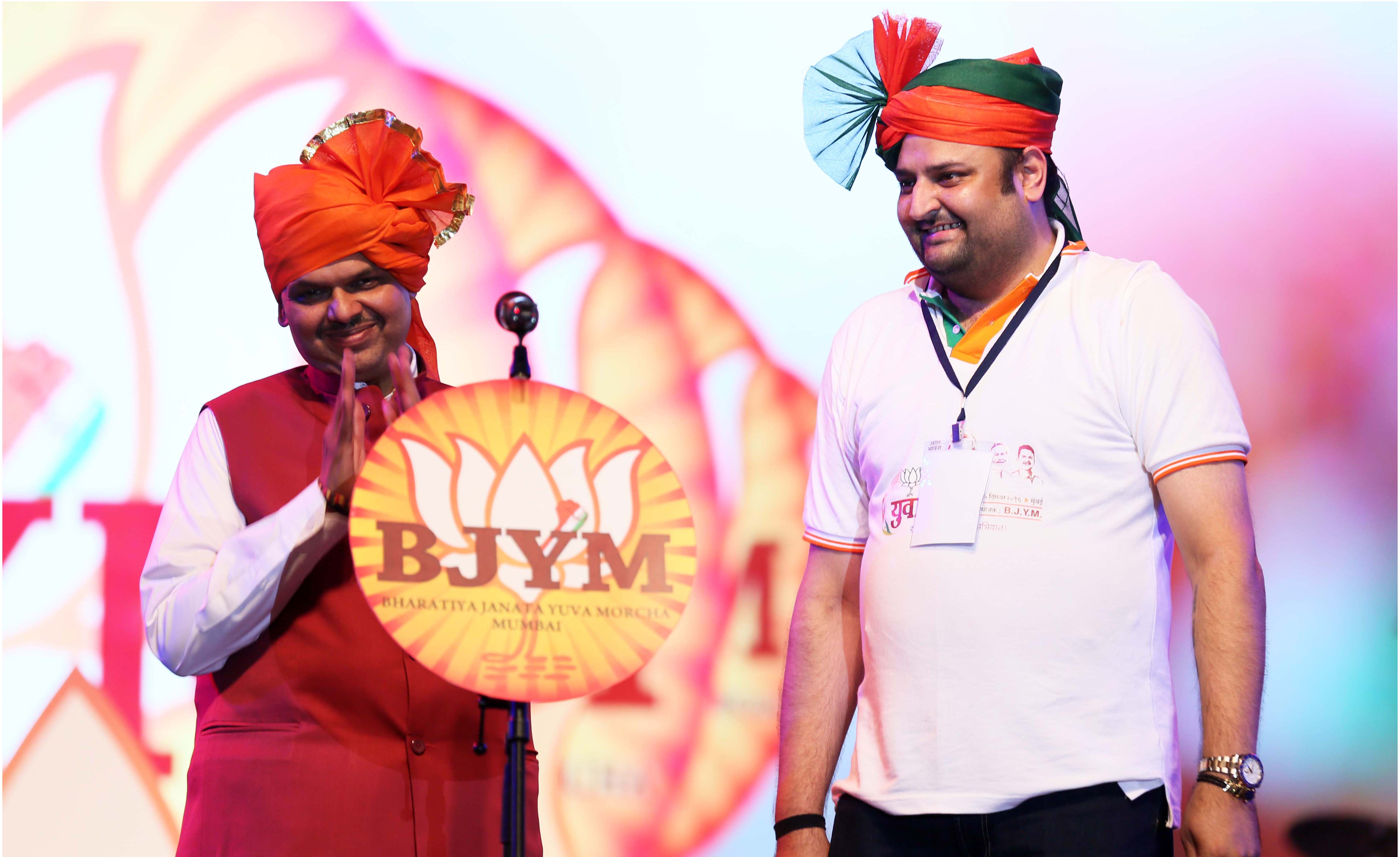  CM. Devendra Fadnavis & Mohit Kamboj (Mumbai President, B.J.Y.M.) at 'YUVA URJA' program
