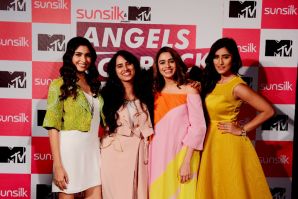  Sunsilk & MTV present Angels of Rock - (L to R) Anusha Mani, Senior Global Brand Manager - Sunsilk - Priyanka Singh, Shalmali Kholgade and Akasa Singh